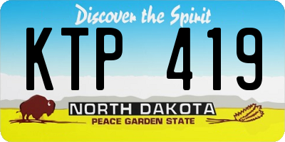 ND license plate KTP419