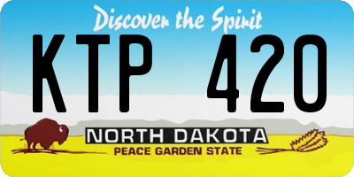 ND license plate KTP420