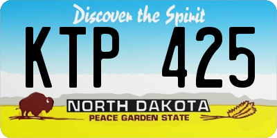 ND license plate KTP425
