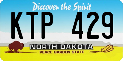 ND license plate KTP429