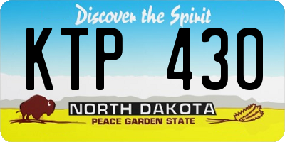 ND license plate KTP430
