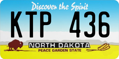 ND license plate KTP436