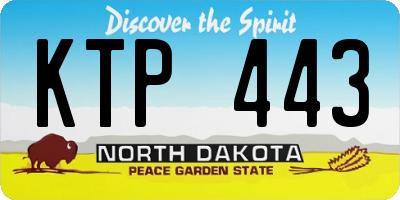 ND license plate KTP443