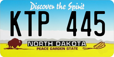 ND license plate KTP445