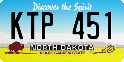 ND license plate KTP451