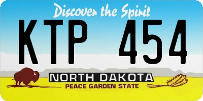ND license plate KTP454