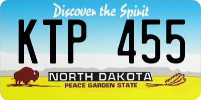 ND license plate KTP455
