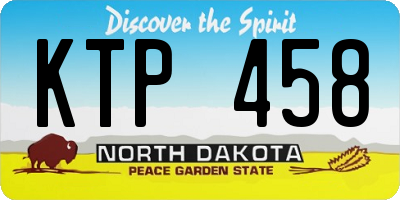 ND license plate KTP458
