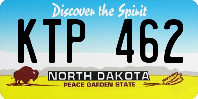 ND license plate KTP462