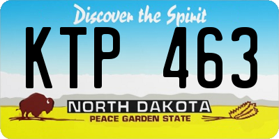 ND license plate KTP463