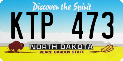 ND license plate KTP473