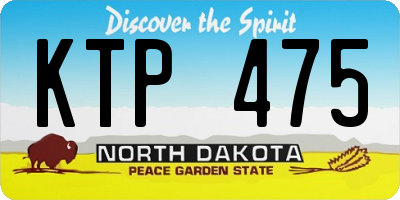 ND license plate KTP475