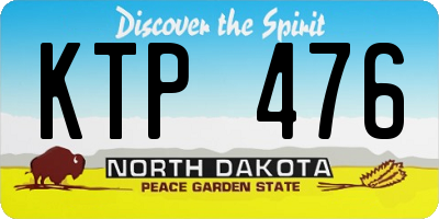ND license plate KTP476
