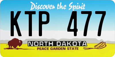 ND license plate KTP477