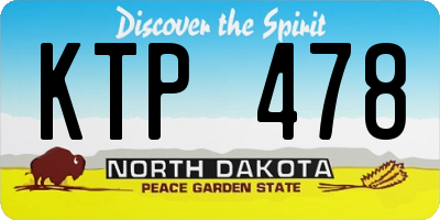ND license plate KTP478