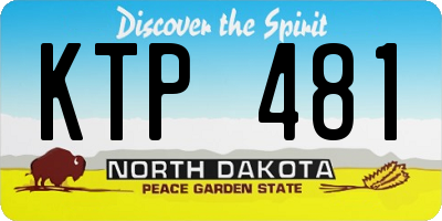 ND license plate KTP481