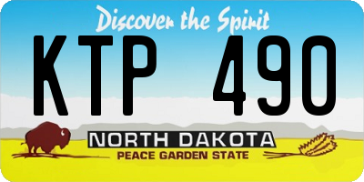 ND license plate KTP490