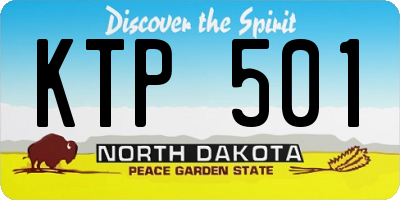 ND license plate KTP501