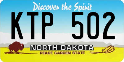 ND license plate KTP502