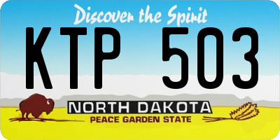 ND license plate KTP503
