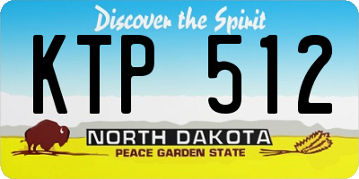 ND license plate KTP512