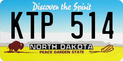ND license plate KTP514