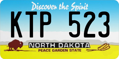 ND license plate KTP523