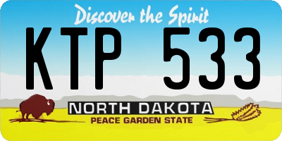 ND license plate KTP533