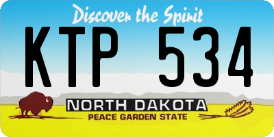 ND license plate KTP534