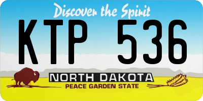 ND license plate KTP536