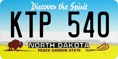 ND license plate KTP540