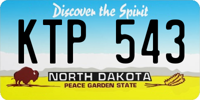 ND license plate KTP543
