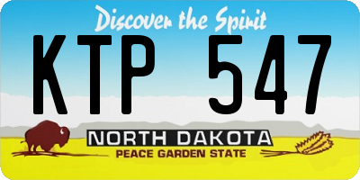 ND license plate KTP547