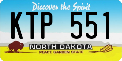 ND license plate KTP551