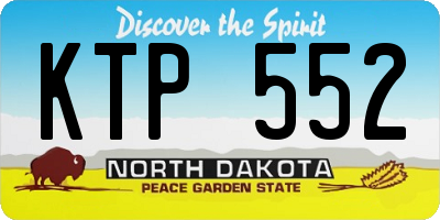 ND license plate KTP552