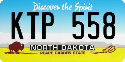 ND license plate KTP558