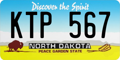 ND license plate KTP567