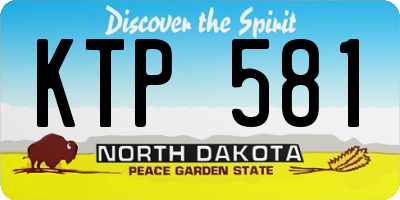 ND license plate KTP581