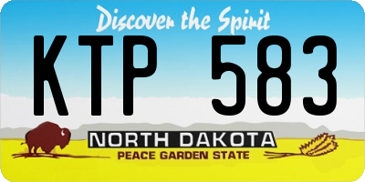 ND license plate KTP583