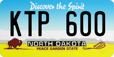 ND license plate KTP600