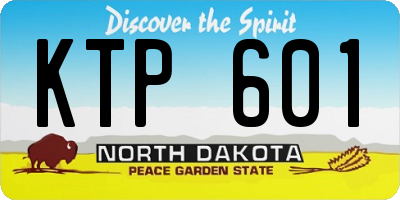 ND license plate KTP601