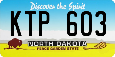 ND license plate KTP603