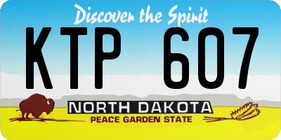 ND license plate KTP607