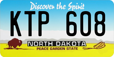 ND license plate KTP608