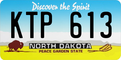 ND license plate KTP613