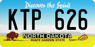 ND license plate KTP626