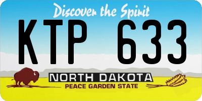 ND license plate KTP633