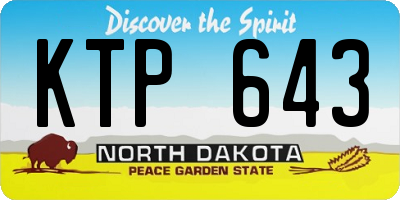 ND license plate KTP643
