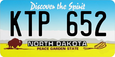 ND license plate KTP652
