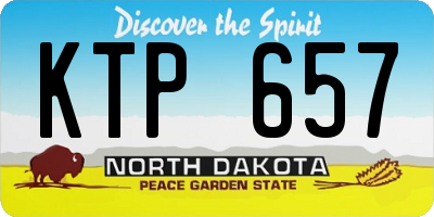 ND license plate KTP657